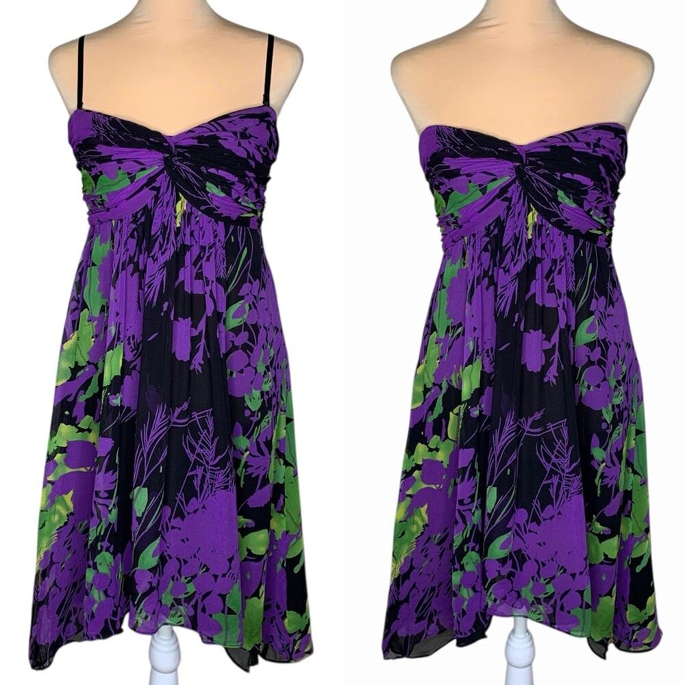 Tracy Reese Frock Silk Babydoll Mini Dress 6 Y2K Boho Fairy Ethereal Coquette